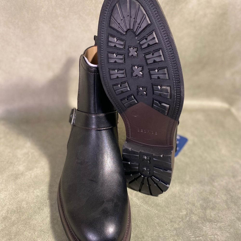 George Black Faux Leather Buckle Boots - Picture 7 of 9